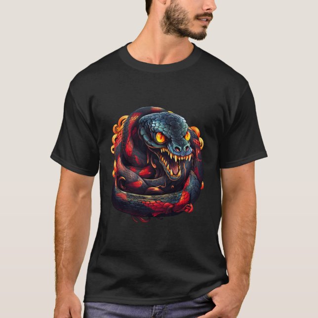 T-shirt Serpent élégant et élégant (Devant)