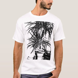 T-shirt Serpent en fleur - Art de la ligne noire