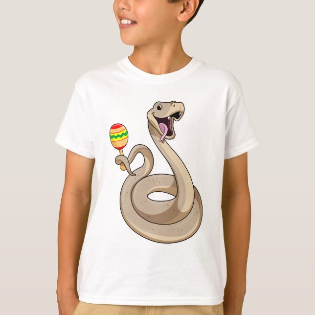 T-shirt Serpent en musicien avec Maracas (Devant)