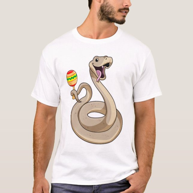 T-shirt Serpent en musicien avec Maracas (Devant)