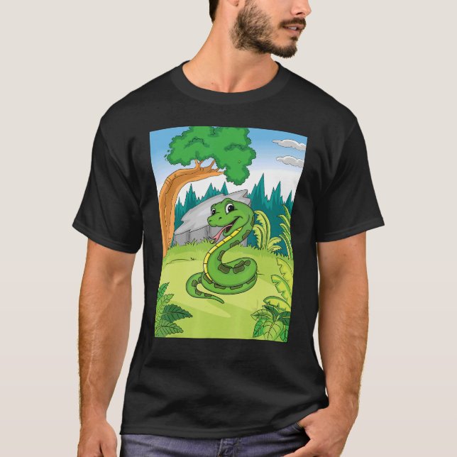 T-shirt Serpent Enroulé Se Préparant À Frapper À La Prey (Devant)