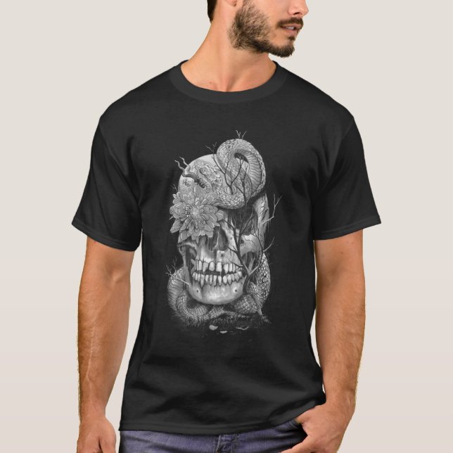 T-shirt Serpent et Crâne (Devant)