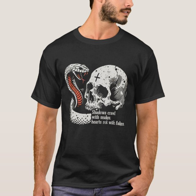 T-shirt Serpent Et Crâne (Devant)