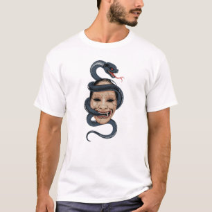 T-shirt Serpent et Esprit - Masque et Serpent Japonais