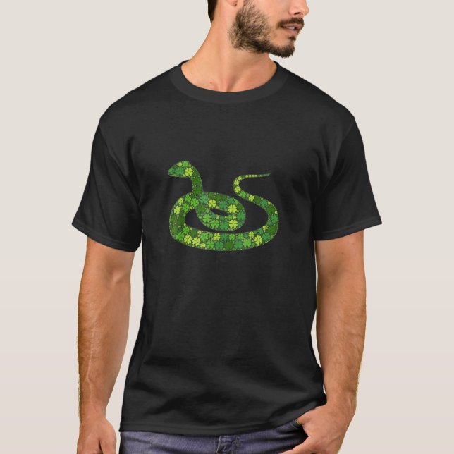T-shirt Serpent Irlandais Lucky Green Shamrock Clover St P (Devant)