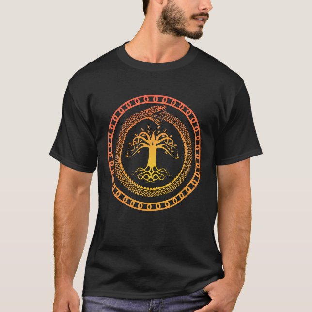 T-shirt Serpent Oroboros Arbre de Vie Symbole de l'Infini (Devant)