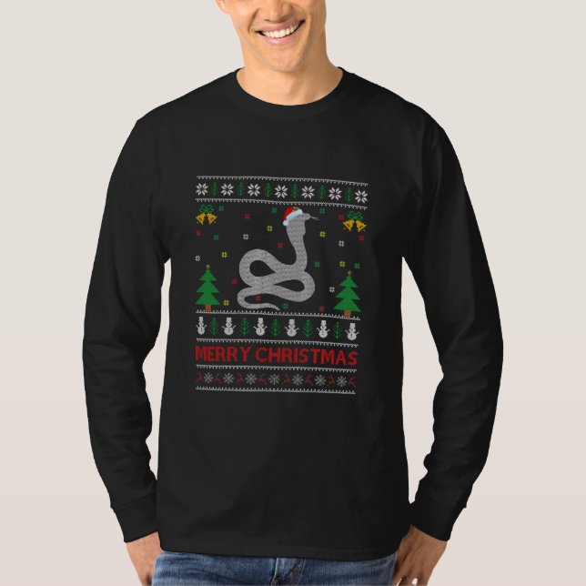 T-shirt Serpent Reptiles Lui-même laide Père Noël serpent  (Devant)
