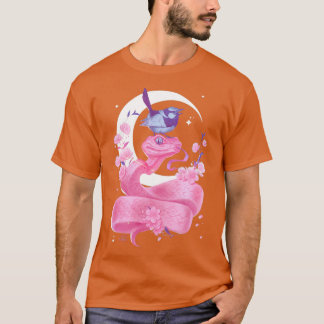 T-shirt Serpent rose et oiseau