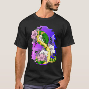 T-shirt Serpent rose Fleur Reptile Animal Serpent
