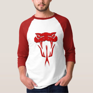 T-shirt Serpent Rouge Fierce Face 3/4 Manches Raglan T-Shi