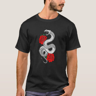 T-shirt Serpent Serpent Roses Rouge Roses esthétique Grung