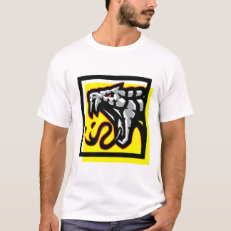 T-shirt Serpent venimeux noir jaune et rouge