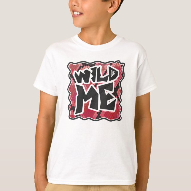 T-shirt Serpent Wild Me Black et Red Print (Devant)