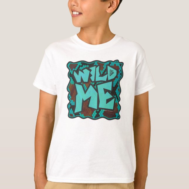 T-shirt Serpent Wild Me Impression Brown et Turquoise (Devant)