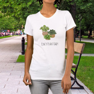 T-shirt Serre de plantes vertes Crazy Plant Lady Botanique