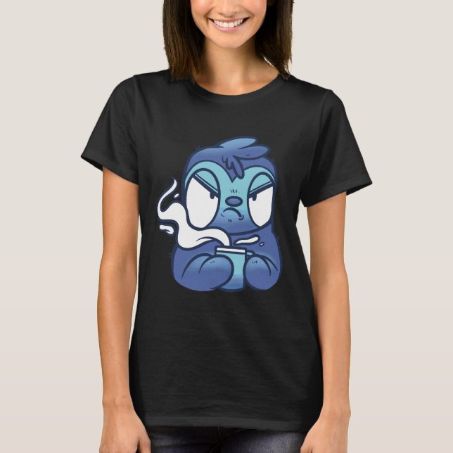 T-shirt Serre Grim Avec Café Cup Pour Les Amis Faux (Devant)