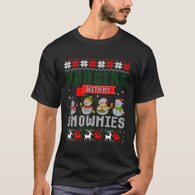 T-shirt Serrer Avec Mes Neiges Doux Laide Pour Christma (Devant)