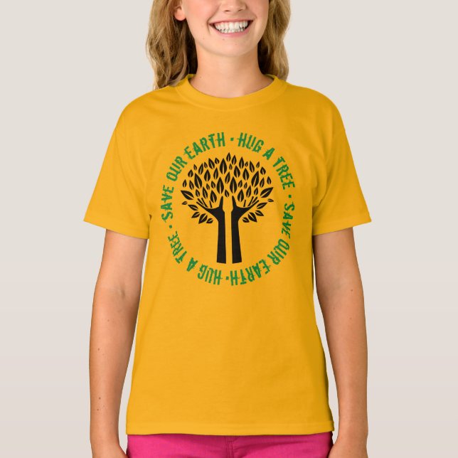 T-shirt Serrer un arbre sauver notre terre (Devant)