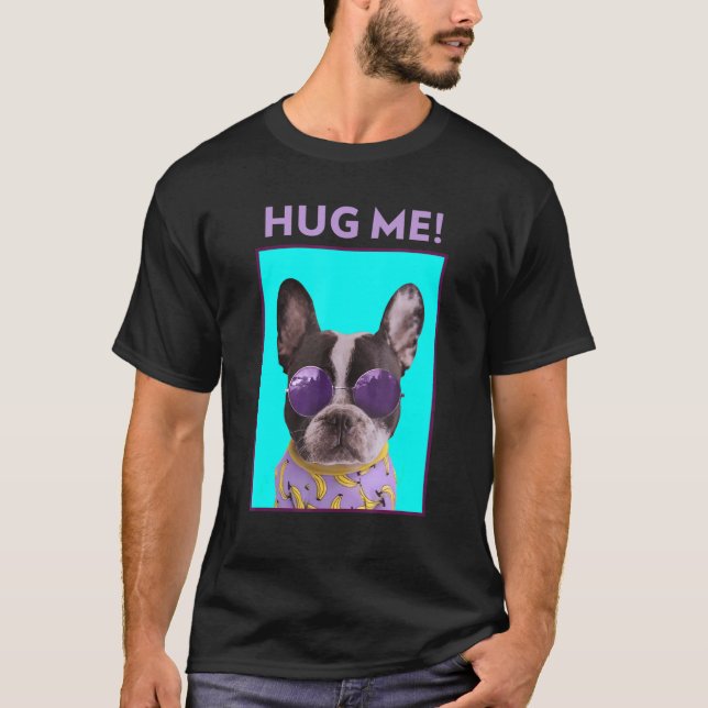 T-shirt Serrez-Moi Carlin Chiot Avec Couleur Rétro (Devant)