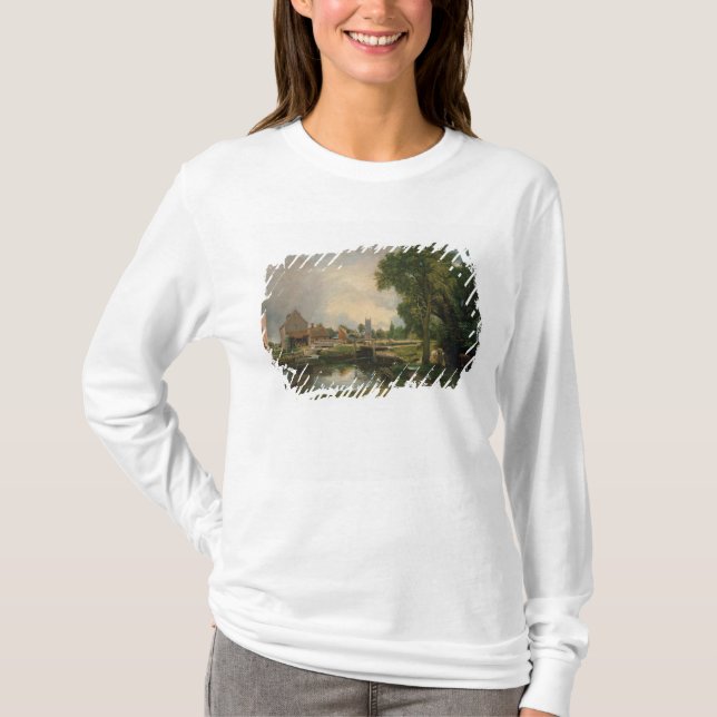 T-shirt Serrure de John Constable | Dedham et moulin, 1820 (Devant)