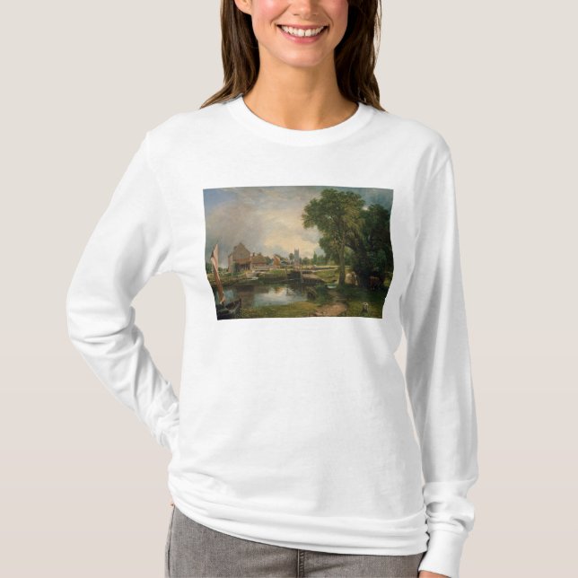 T-shirt Serrure de John Constable | Dedham et moulin, 1820 (Devant)