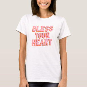 T-shirt Serrure du Sud : Bénissez votre coeur (rose et ora