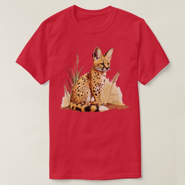 T-shirt Serval Africain Wildcat Grass Serval Chat Wild Cha (Design devant)