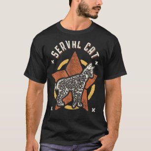 T-shirt Serval Chat Vintage Retro Classic Animal