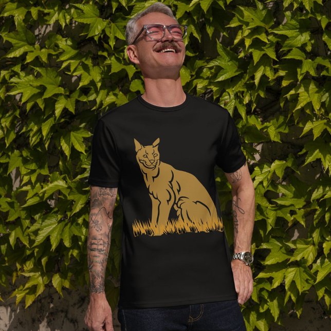 T-shirt Serval de chats Jungle Hommes noirs Femmes (Créateur téléchargé)