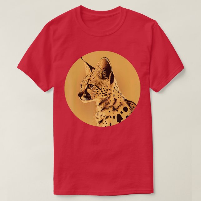 T-shirt Serval Wild Cat Serval Cat Animal Wildcat Africain (Design devant)