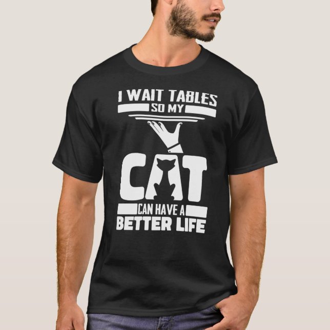 T-shirt Serveuse Chat Serveur Garçon (Devant)