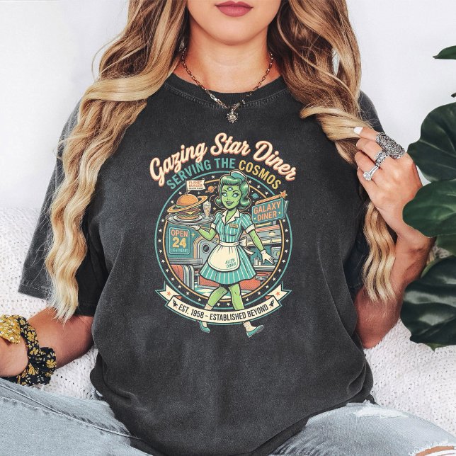 T-shirt Serveuse de Burger du Diner Rétro Alien (Créateur téléchargé)