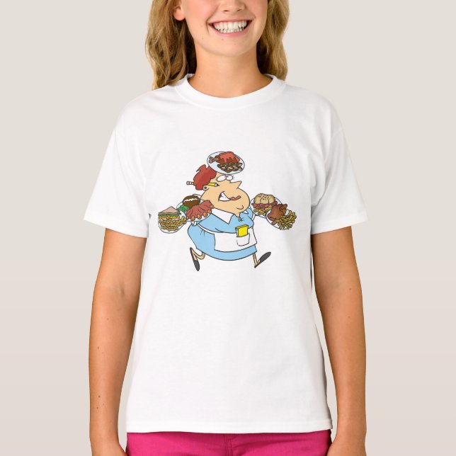 T-shirt Serveuse Occupée Drôle Serveur Surmené (Devant)