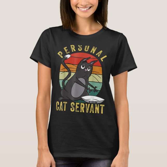 T-shirt Serveuse Personnelle Pour Chat Maman Chatons (Devant)