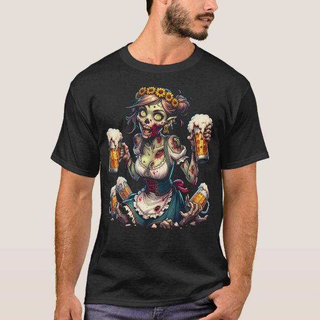T-shirt Serveuse zombie Dirndl (Devant)