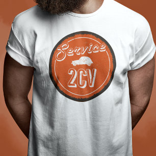 T-shirt Service 2CV Vintage Orange Carshop Typographie