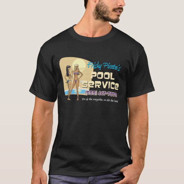 T-shirt Service de la piscine du pirate vif (Devant)