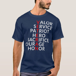 T-shirt Service de la vaillance Héros patriote Sacrifice C