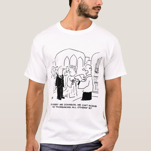 T-shirt Service de l'église mariage Vicar ne peut pas frot (Devant)