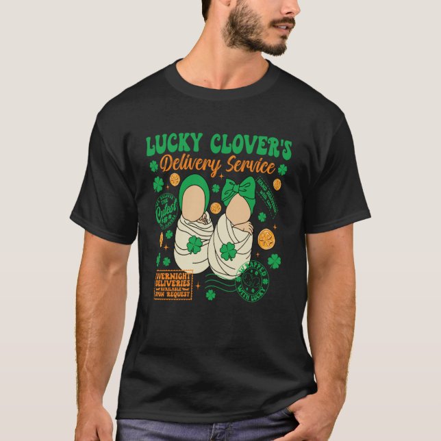 T-shirt Service de livraison de Lucky Clover Saint-Patrick (Devant)