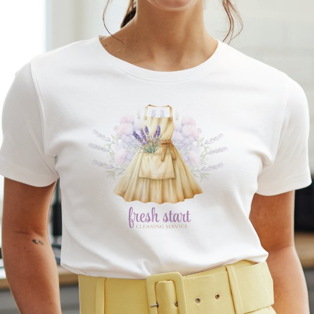 T-shirt Service de nettoyage Aquarelle Lavande (Créateur téléchargé)