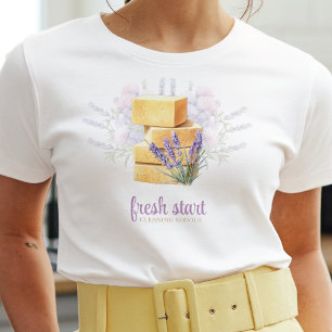 T-shirt Service de nettoyage Aquarelle Lavande savon