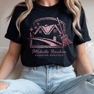T-shirt Service de nettoyage de maison de Parties scintill