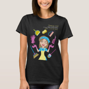 T-shirt Service de nettoyage de maison jaune bleu Janitori