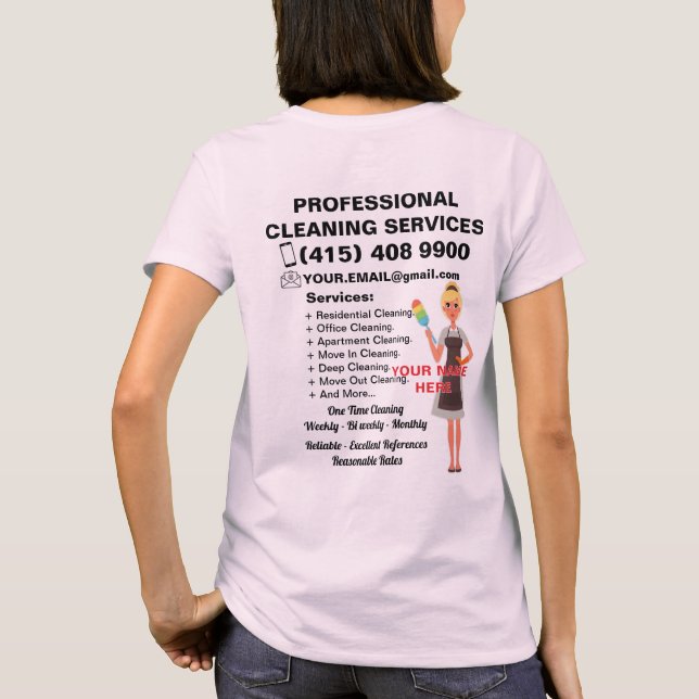 T-shirt Service de nettoyage professionnel (Dos)