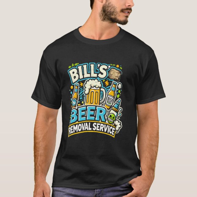 T-shirt Service de retrait de bière de Bill Drinking de bi (Devant)