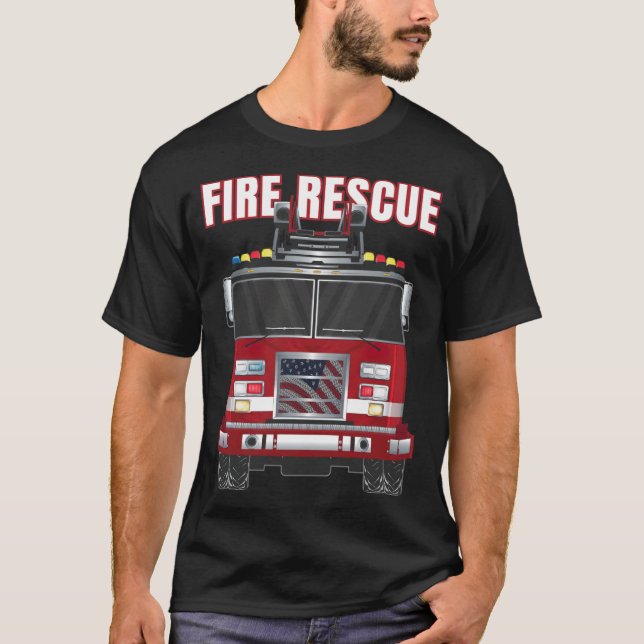 T-shirt Service des pompiers de la Secourt d'incendie amér (Devant)