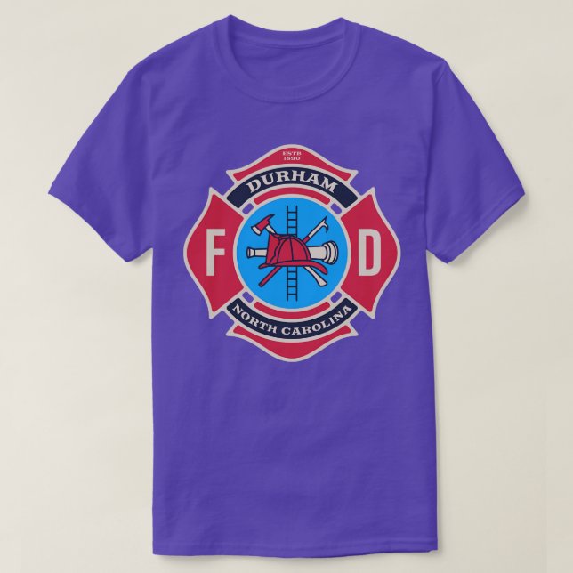 T-shirt Service d'incendie de Durham North olina (Design devant)