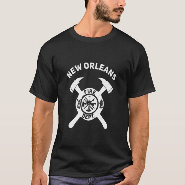 T-shirt Service D'Incendie De La Ville De La Nouvelle-Orlé (Devant)