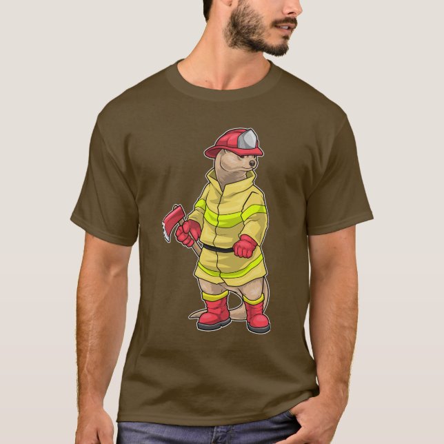 T-shirt Service d'incendie de Otter Firefighter Ax (Devant)